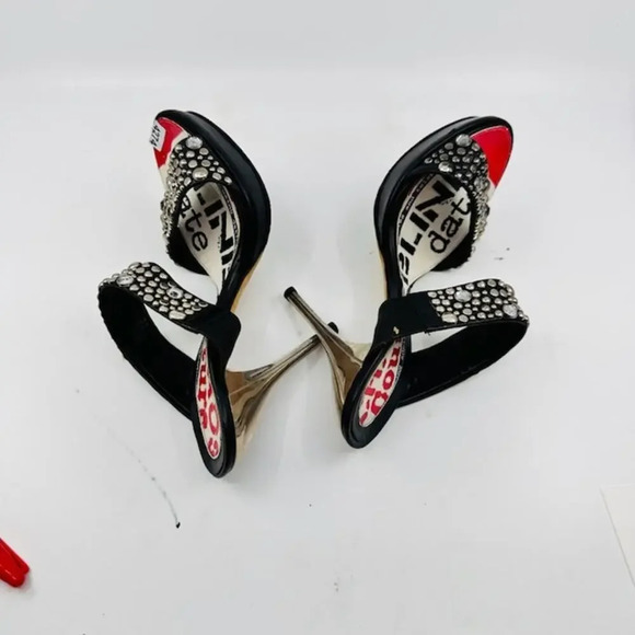 NWOB Versace Mules Heels Slip On Studded Double Strap Leather Multi Womens 37 - Picture 5 of 6